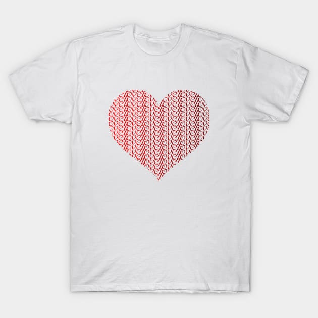 worded love heart red gradient T-Shirt by ownedandloved